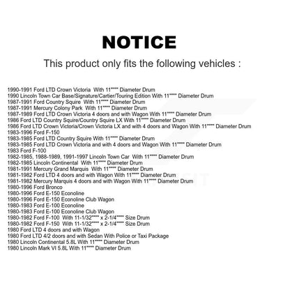 [Arrière] Sabot de frein à tambour pour Ford F-150 Lincoln Town Car E-150 Econoline Bronco KNH-100152