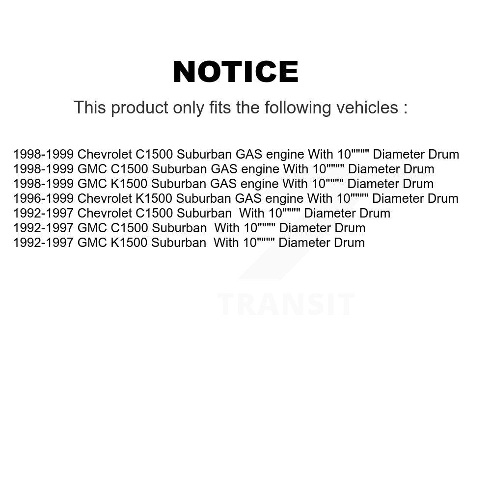 [Arrière] Sabot de frein à tambour pour K1500 Suburban GMC Chevrolet C1500 KNH-100164