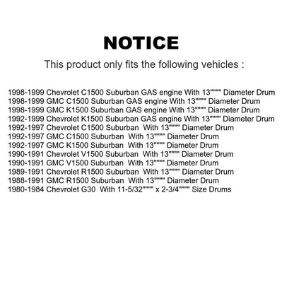 [Arrière] Sabot de frein à tambour pour Chevrolet K1500 Suburban GMC G30 C1500 R1500 V1500 KNH-100165