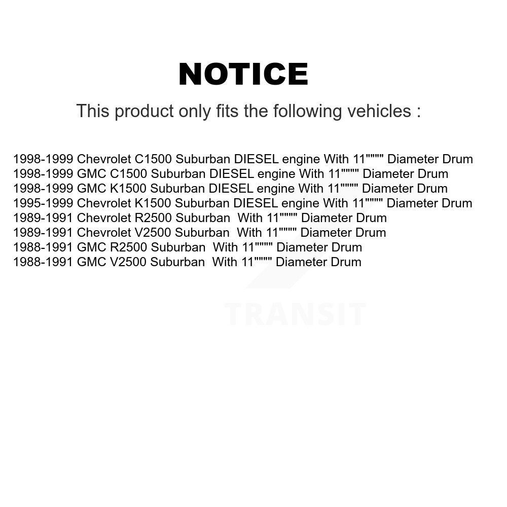 [Arrière] Sabot de frein à tambour pour K1500 Suburban Chevrolet GMC C1500 V2500 R2500 KNH-100167