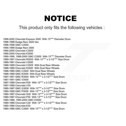 [Arrière] Sabot de frein à tambour pour Chevrolet GMC K3500 Dodge Ram 3500 C3500 Express KNH-100169