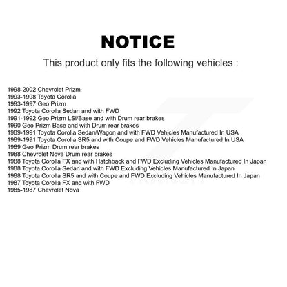 [Arrière] Sabot de frein à tambour pour Toyota Corolla Chevrolet Prizm Nova Geo KNH-100176
