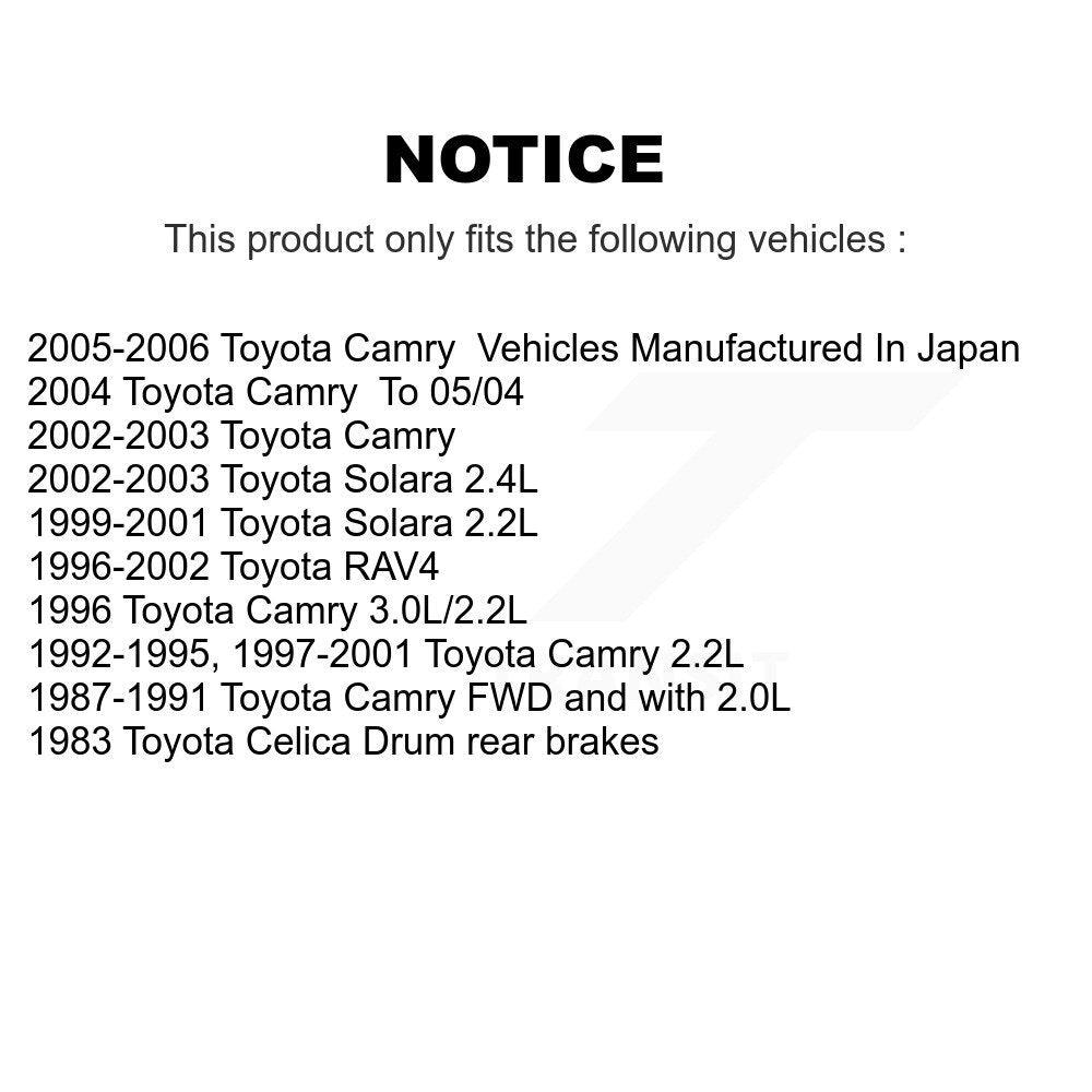 [Arrière] Sabot de frein à tambour pour Toyota Camry RAV4 Solara Celica KNH-100181