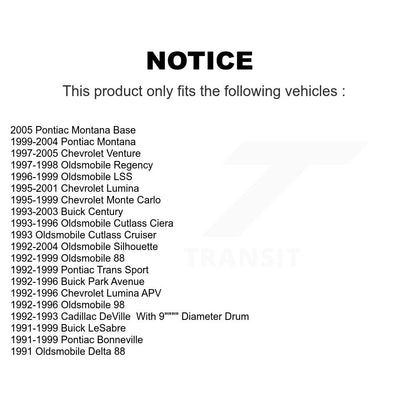 [Arrière] Sabot de frein à tambour pour Pontiac Montana Buick Chevrolet Century Venture 88 KNH-100184