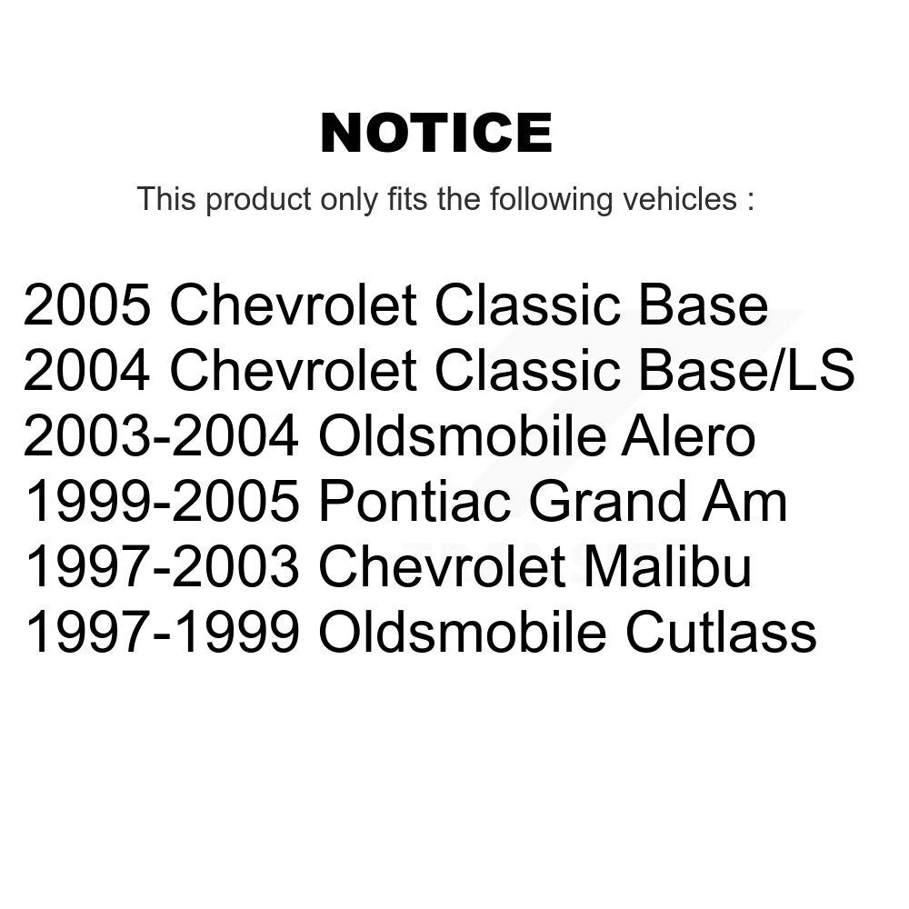 [Arrière] Sabot de frein à tambour pour Pontiac Grand Am Chevrolet Malibu Oldsmobile Alero KNH-100188