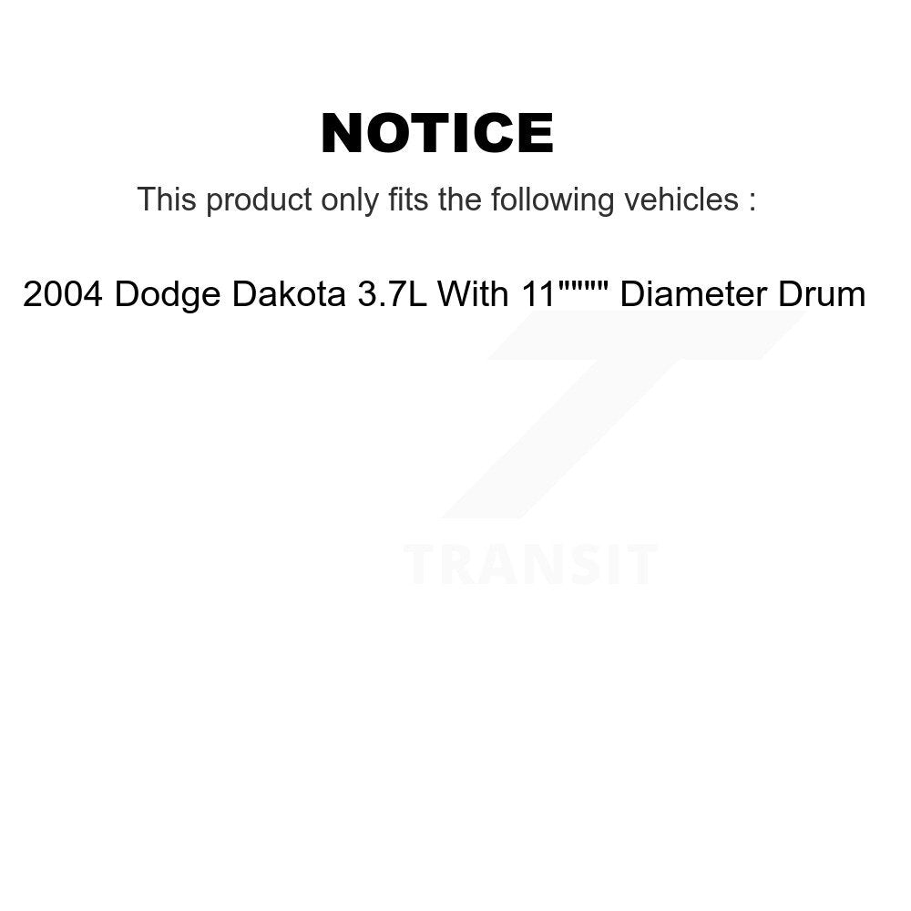 [Arrière] Sabot de frein à tambour pour 2004 Dodge Dakota 3.7L 11" Diameter KNH-100189