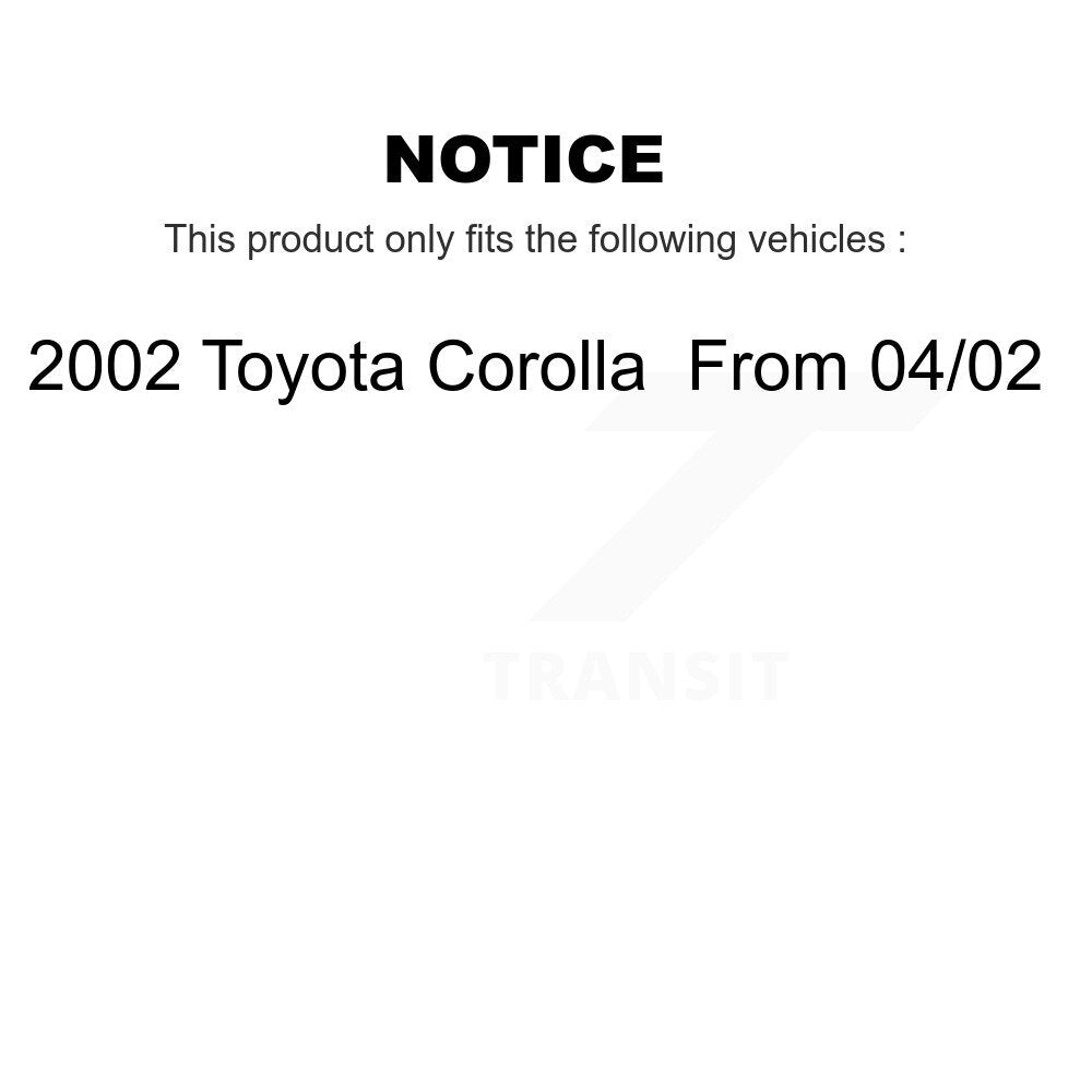 [Arrière] Sabot de frein à tambour pour 2002 Toyota Corolla From 04 02 KNH-100194