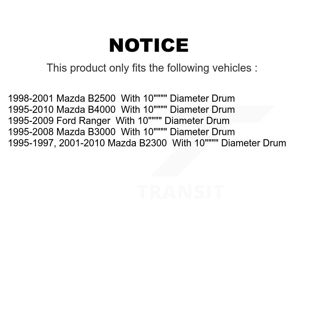 [Arrière] Sabot de frein à tambour pour Ford Ranger Mazda B4000 B3000 B2300 B2500 KNH-100205