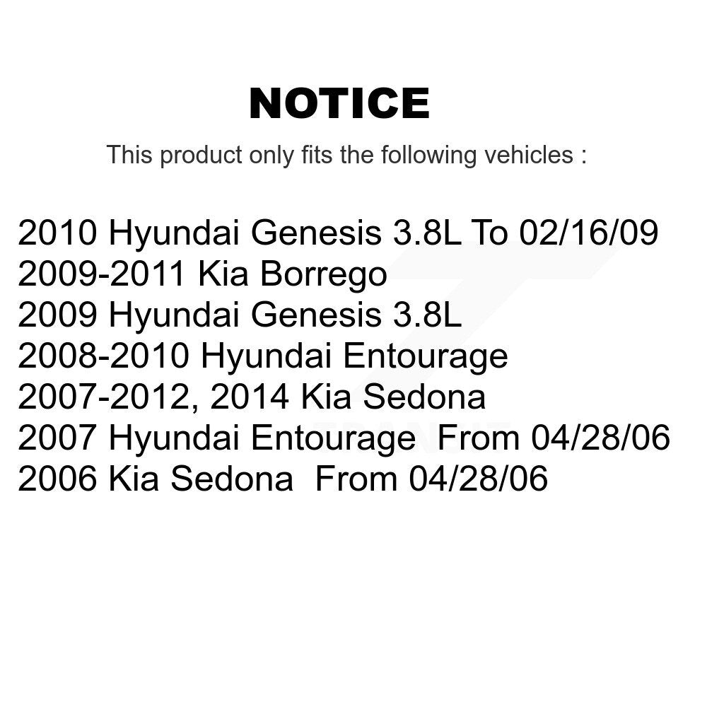 [Avant + Arrière] Kit de plaquette (semi-métallique) de frein pour Kia Sedona Hyundai Santa Fe Entourage Genesis Borrego XL KPF-100078