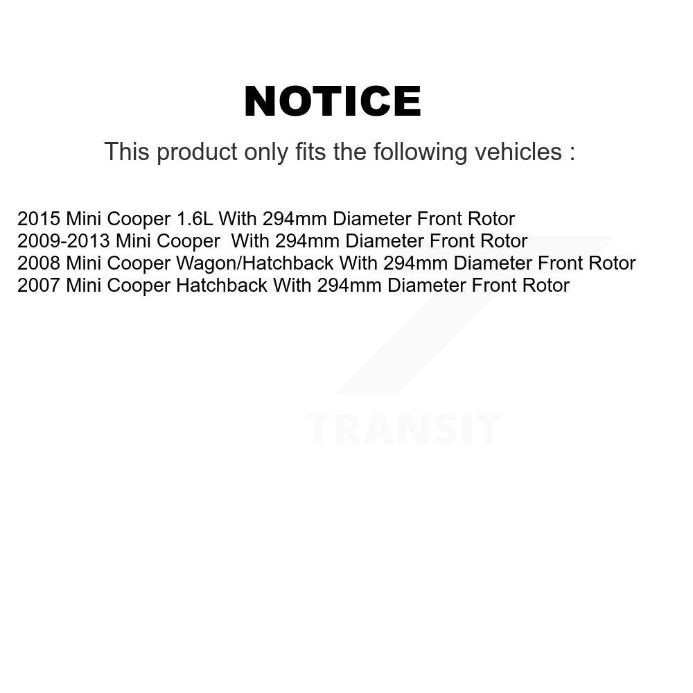 [Avant + Arrière] Kit de plaquette (semi-métallique) de frein pour Mini Cooper avec 294mm Diameter Rotor KPF-100083