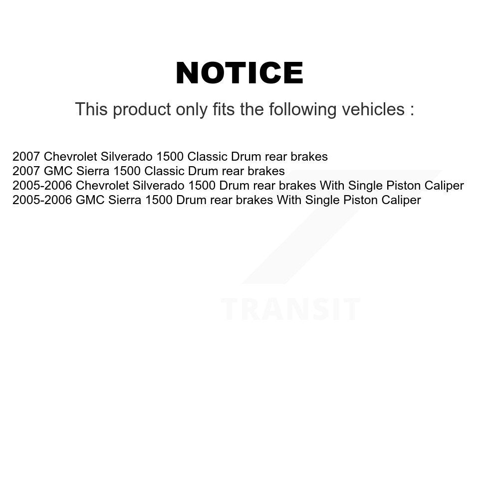 [Avant + Arrière] Kit de plaquette (semi-métallique) de frein pour Chevrolet Silverado 1500 GMC Sierra Classic Drum rear brakes KPF-100139