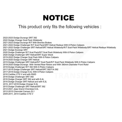 [Avant + Arrière] Kit de plaquette (semi-métallique) de frein pour Jeep Grand Cherokee Dodge Charger Chevrolet Camaro Challenger Cadillac CTS Durango KPF-100161