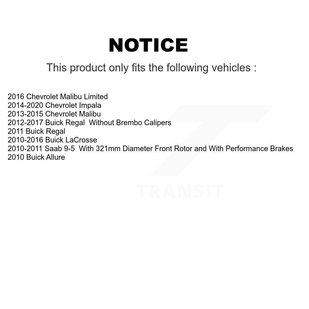 [Avant + Arrière] Kit de plaquette (semi-métallique) de frein pour Chevrolet Malibu Buick Impala LaCrosse Regal Limited Saab 9-5 Allure KPF-100179