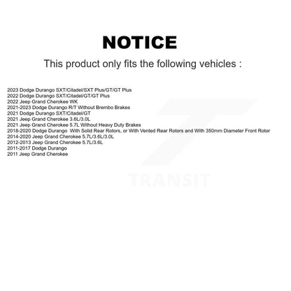 [Avant + Arrière] Kit de plaquette (semi-métallique) de frein pour Jeep Grand Cherokee Dodge Durango WK KPF-100192