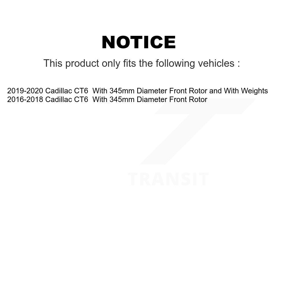 [Avant + Arrière] Kit de plaquette (semi-métallique) de frein pour 2016-2020 Cadillac CT6 avec 345mm Diameter Rotor KPF-100199