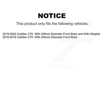 [Avant + Arrière] Kit de plaquette (semi-métallique) de frein pour 2016-2020 Cadillac CT6 avec 345mm Diameter Rotor KPF-100199