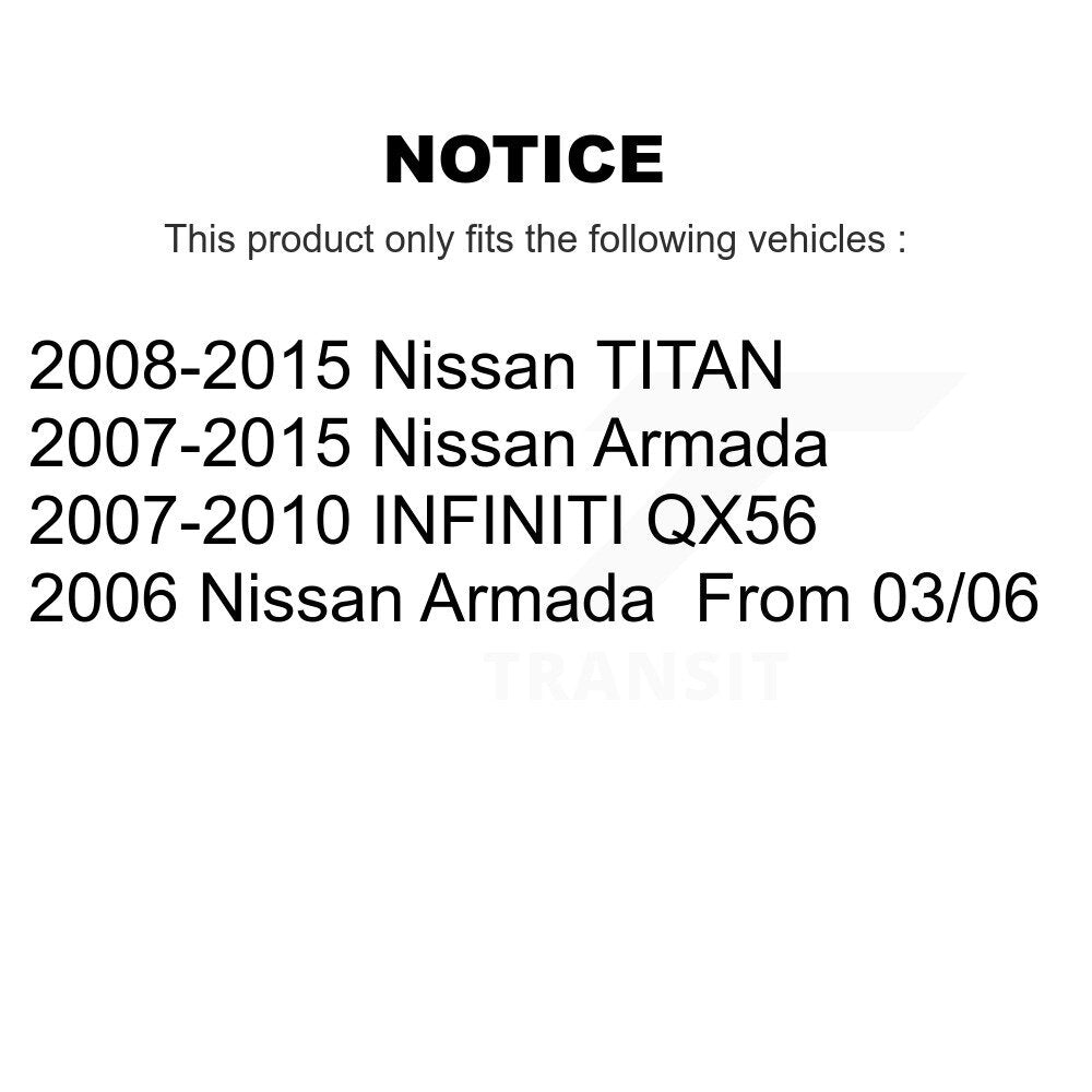 [Avant + Arrière] Kit de plaquette (semi-métallique) de frein pour Nissan Titan Armada Infiniti QX56 INFINITI TITAN KPF-100206