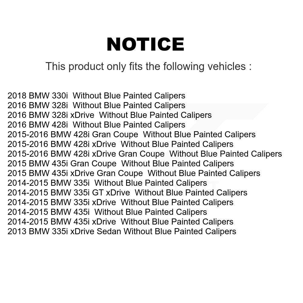 [Avant + Arrière] Kit de plaquette (semi-métallique) de frein pour BMW 328i xDrive 335i 428i Gran Coupe 435i 330i GT sans Blue Painted Calipers KPF-100225