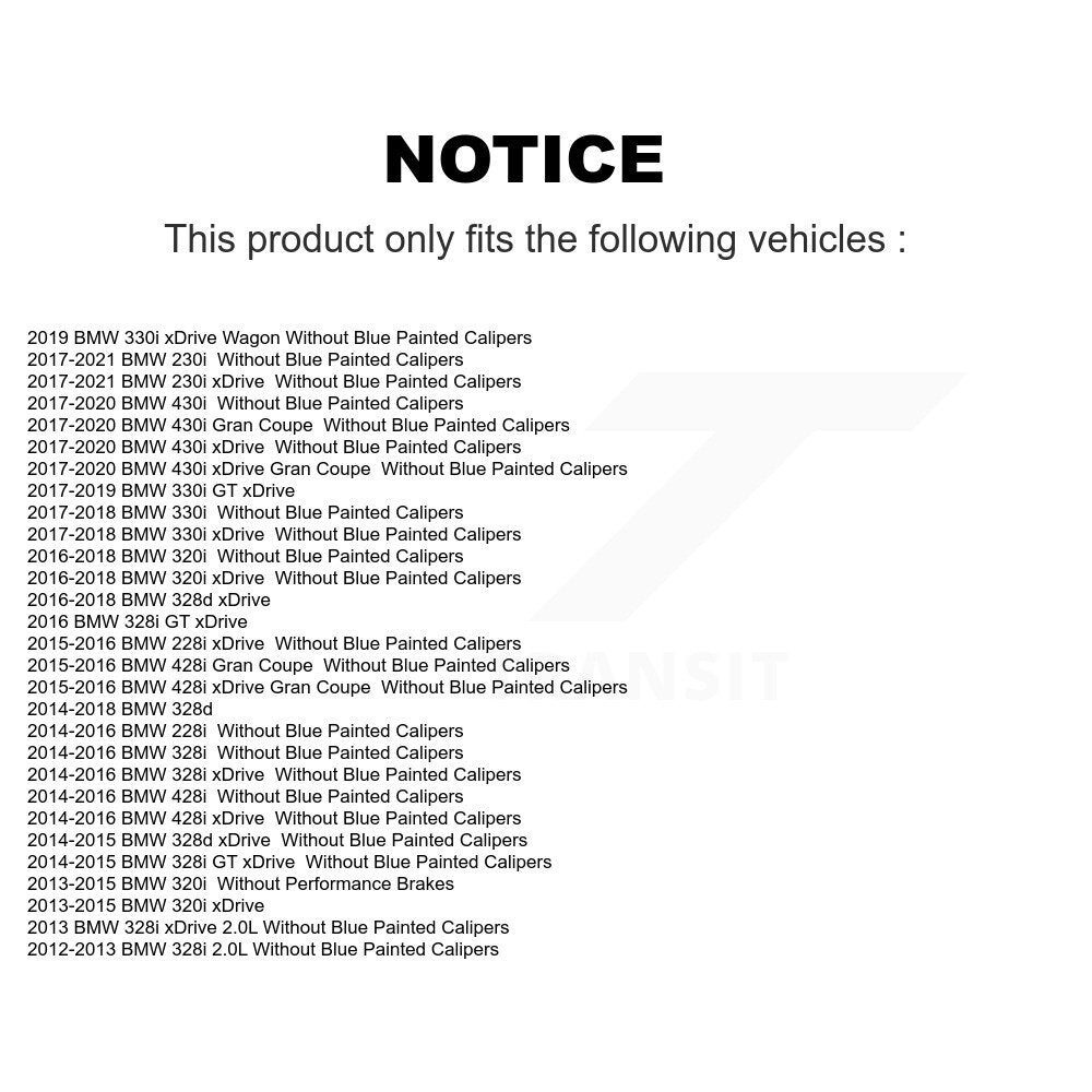 [Avant + Arrière] Kit de plaquette (semi-métallique) de frein pour BMW 328i xDrive 320i 330i 428i 430i Gran Coupe GT 328d 228i 230i KPF-100226