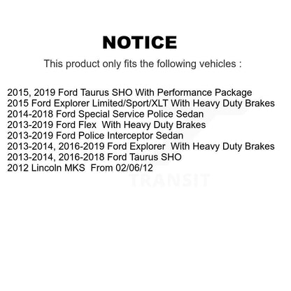 [Avant + Arrière] Kit de plaquette (semi-métallique) de frein pour Ford Explorer Taurus Flex Police Interceptor Sedan Lincoln MKS Special Service KPF-100239