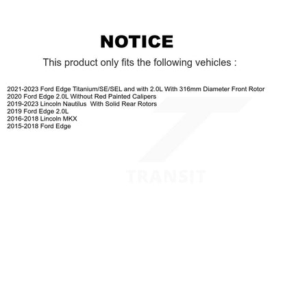 [Avant + Arrière] Kit de plaquette (semi-métallique) de frein pour Ford Edge Lincoln MKX Nautilus KPF-100276
