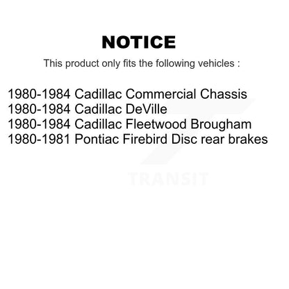 [Avant + Arrière] Kit de plaquette (semi-métallique) de frein pour Cadillac DeVille Pontiac Firebird Fleetwood Commercial Chassis KPF-100309