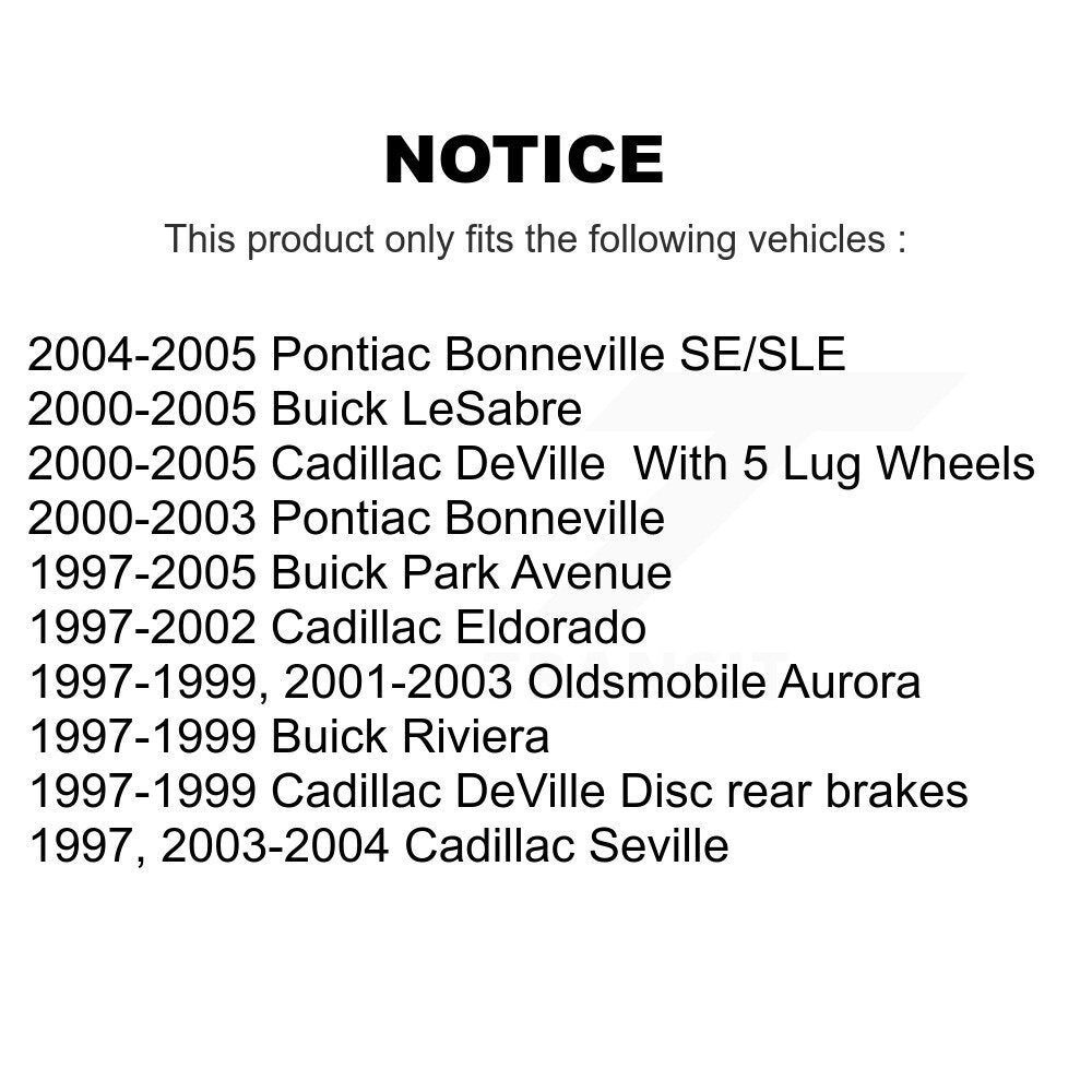 [Avant + Arrière] Kit de plaquette (semi-métallique) de frein pour Buick LeSabre Cadillac DeVille Park Avenue Pontiac Bonneville Eldorado Oldsmobile Aurora Seville Riviera KPF-100330