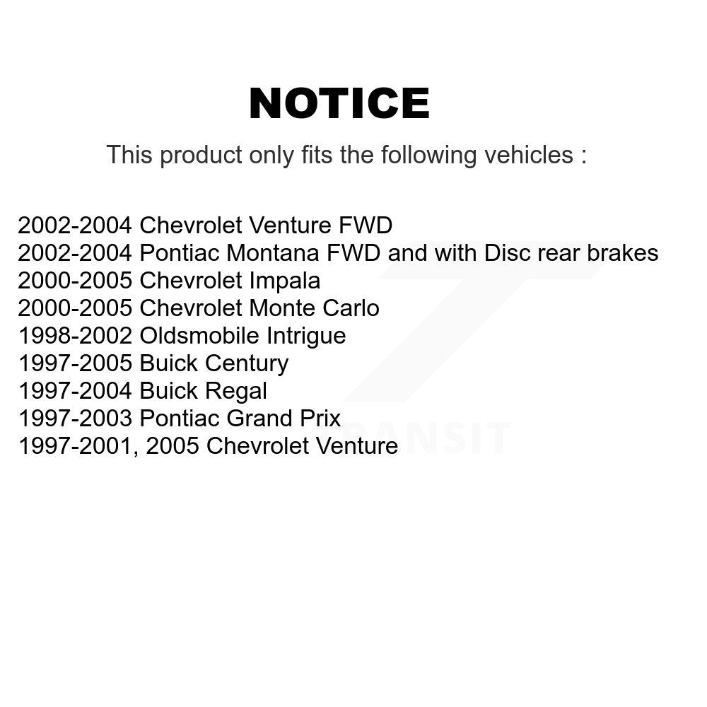 [Avant + Arrière] Kit de plaquette (semi-métallique) de frein pour Chevrolet Impala Buick Century Pontiac Grand Prix Venture Monte Carlo Regal Oldsmobile Intrigue Montana KPF-100331