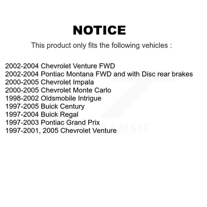 [Avant + Arrière] Kit de plaquette (semi-métallique) de frein pour Chevrolet Impala Buick Century Pontiac Grand Prix Venture Monte Carlo Regal Oldsmobile Intrigue Montana KPF-100331