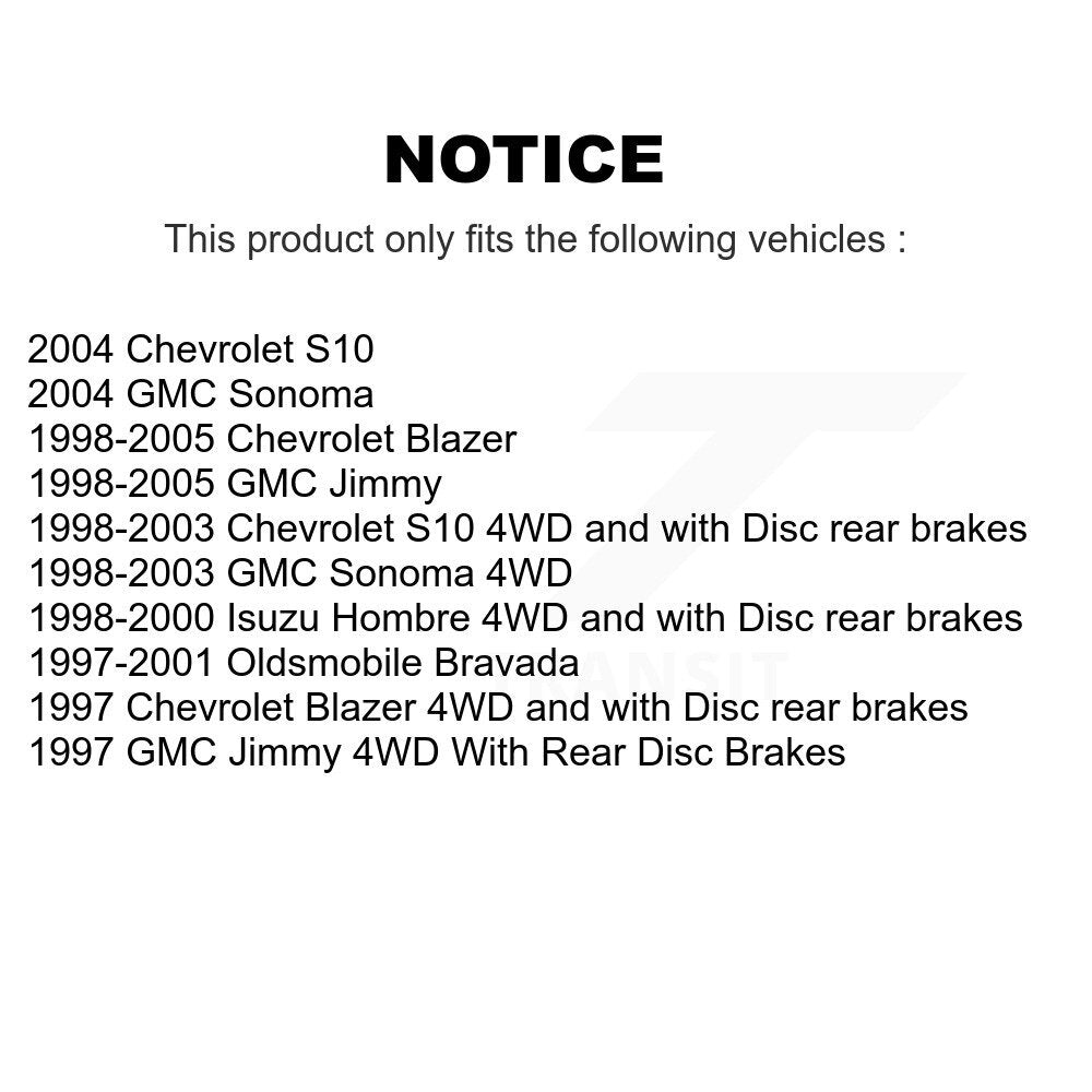 [Avant + Arrière] Kit de plaquette (semi-métallique) de frein pour Chevrolet S10 Blazer GMC Sonoma Jimmy Oldsmobile Bravada Isuzu Hombre KPF-100340