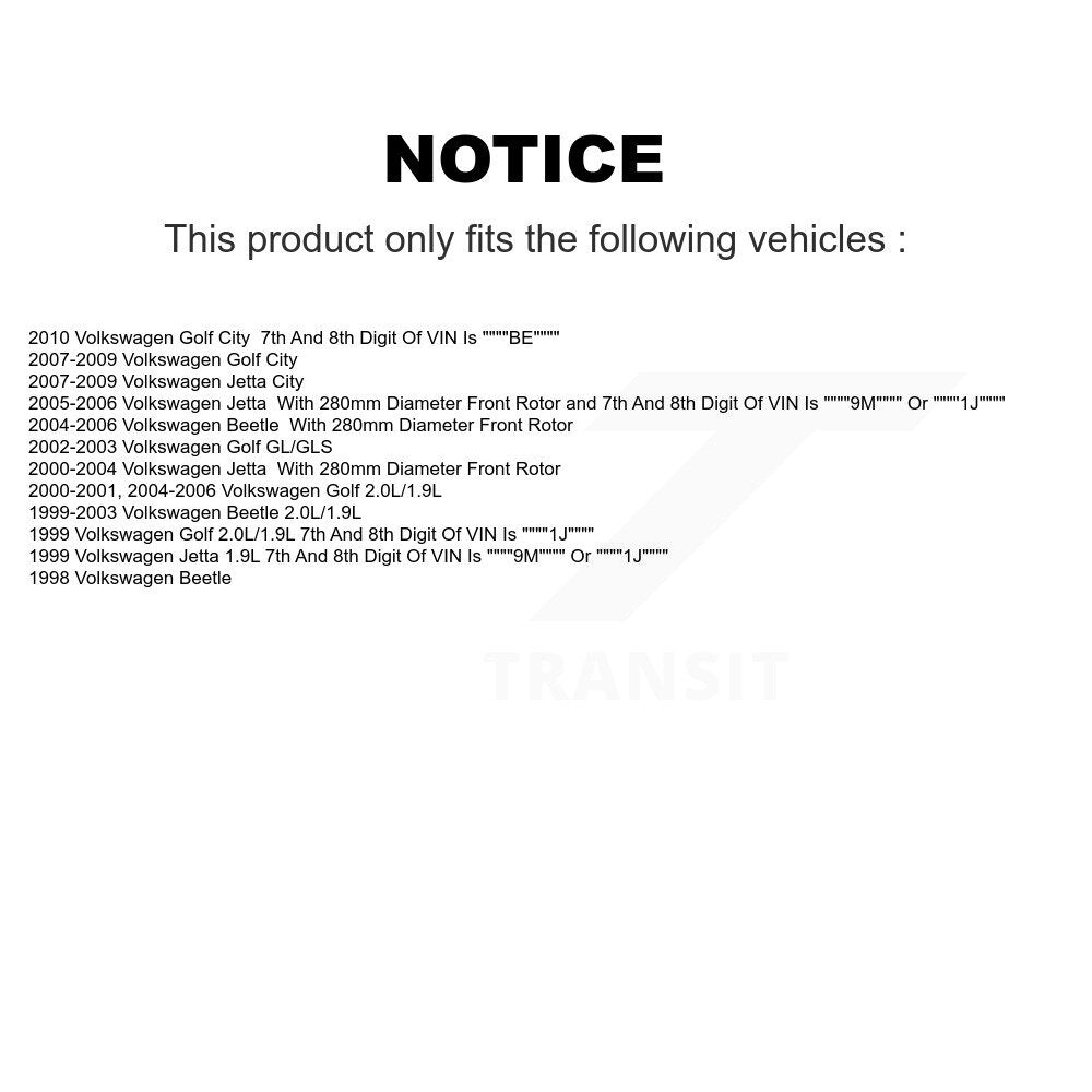 [Avant + Arrière] Kit de plaquette (semi-métallique) de frein pour Volkswagen Jetta Beetle Golf City KPF-100347