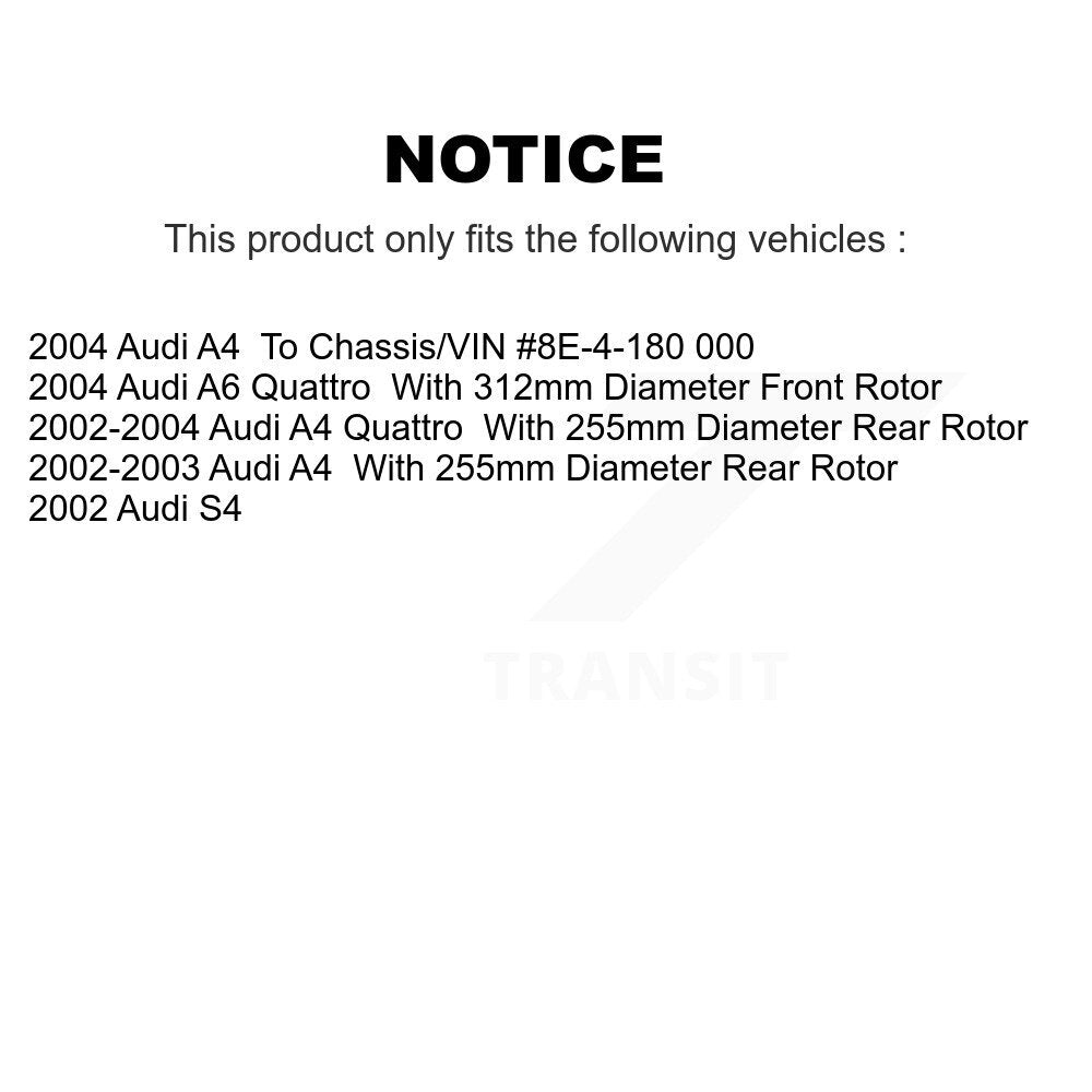 [Avant + Arrière] Kit de plaquette (semi-métallique) de frein pour Audi A4 Quattro A6 S4 KPF-100380
