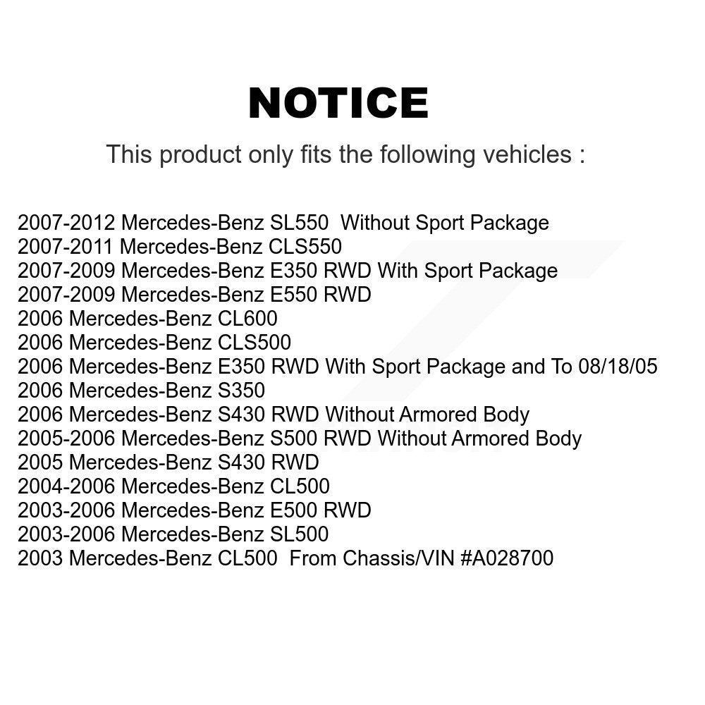 [Avant + Arrière] Kit de plaquette (semi-métallique) de frein pour Mercedes-Benz E350 SL500 E500 SL550 CLS550 CLS500 S430 S500 E550 CL500 S350 CL600 KPF-100386