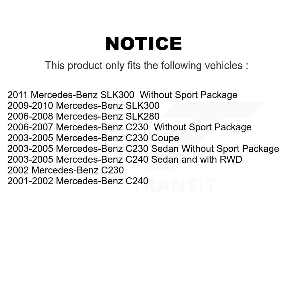 [Avant + Arrière] Kit de plaquette (semi-métallique) de frein pour Mercedes-Benz C230 C240 SLK280 SLK300 KPF-100403