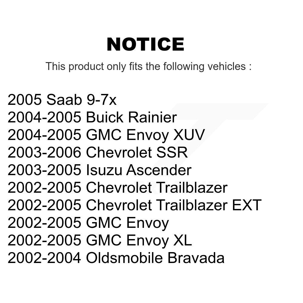 [Avant + Arrière] Kit de plaquette (semi-métallique) de frein pour Chevrolet Trailblazer GMC Envoy EXT XL Buick Rainier Oldsmobile Bravada XUV SSR Isuzu Ascender Saab 9-7x KPF-100405
