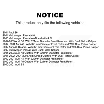 [Avant + Arrière] Kit de plaquette (semi-métallique) de frein pour Volkswagen Passat Audi A6 Quattro Allroad S4 A4 A8 S6 KPF-100419