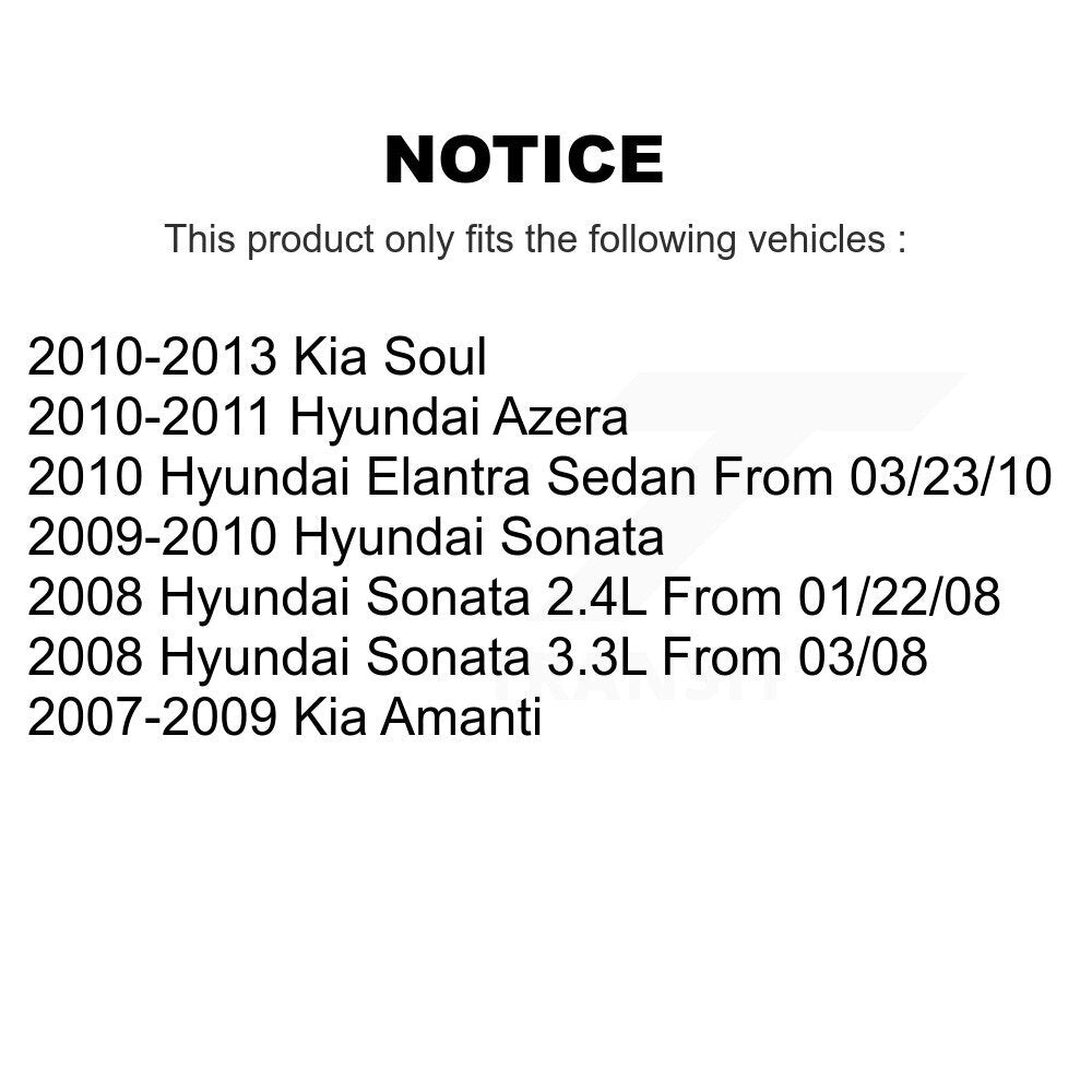 [Avant + Arrière] Kit de plaquette (semi-métallique) de frein pour Kia Hyundai Soul Sonata Elantra Amanti Azera KPF-100431