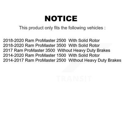 [Avant + Arrière] Kit de plaquette (semi-métallique) de frein pour Ram ProMaster 1500 2500 3500 KPF-100469
