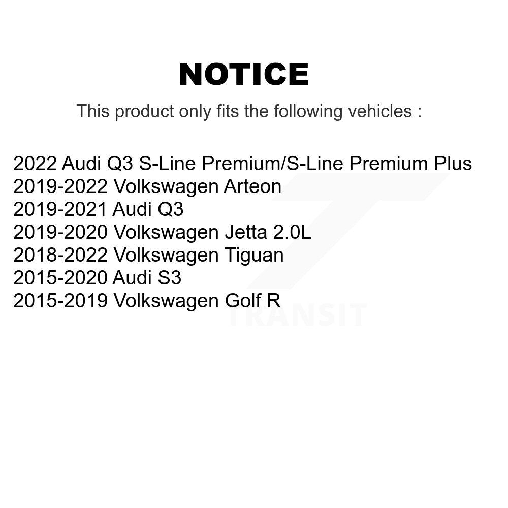 [Avant + Arrière] Kit de plaquette (semi-métallique) de frein pour Volkswagen Tiguan Jetta Audi Golf R S3 Q3 Arteon KPF-100471