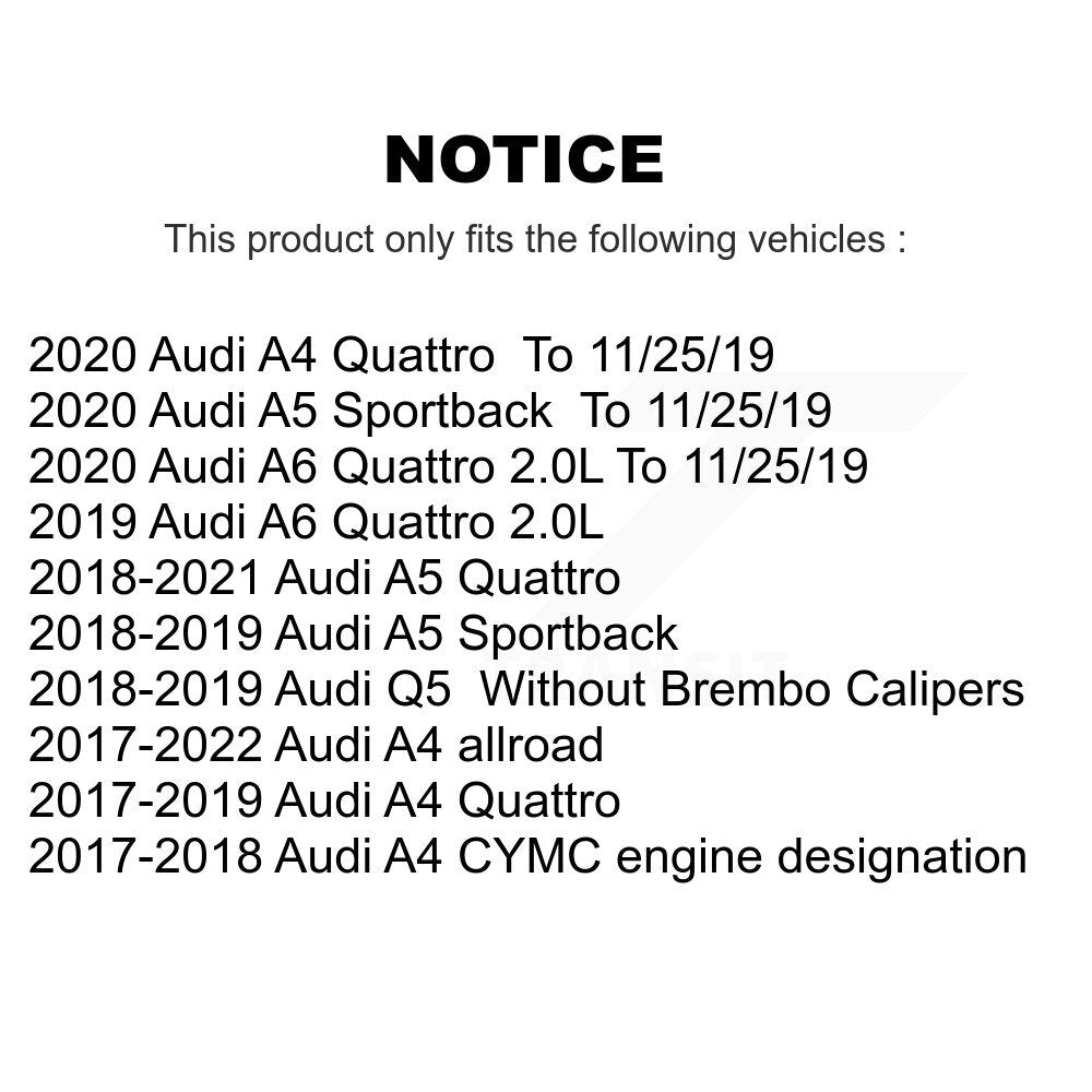 [Avant + Arrière] Kit de plaquette (semi-métallique) de frein pour Audi Q5 A4 A5 Quattro A6 Sportback allroad KPF-100494