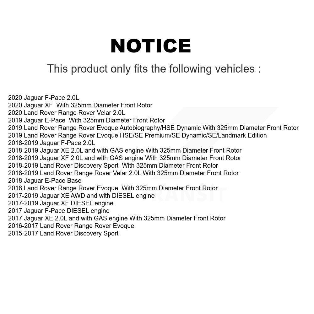 [Avant + Arrière] Kit de plaquette (semi-métallique) de frein pour Land Rover Jaguar F-Pace Discovery Sport Range Evoque Velar XE XF E-Pace KPF-100505