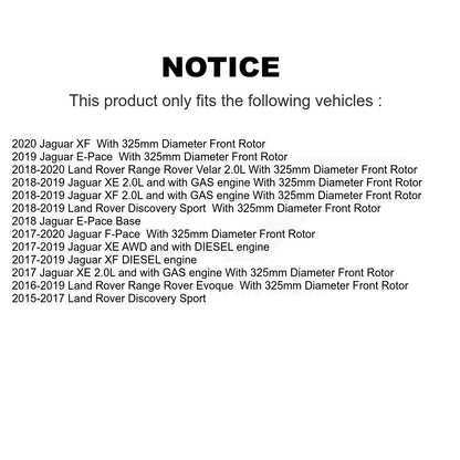 [Avant + Arrière] Kit de plaquette (semi-métallique) de frein pour Land Rover Jaguar F-Pace Discovery Sport Range Evoque Velar XE XF E-Pace KPF-100505