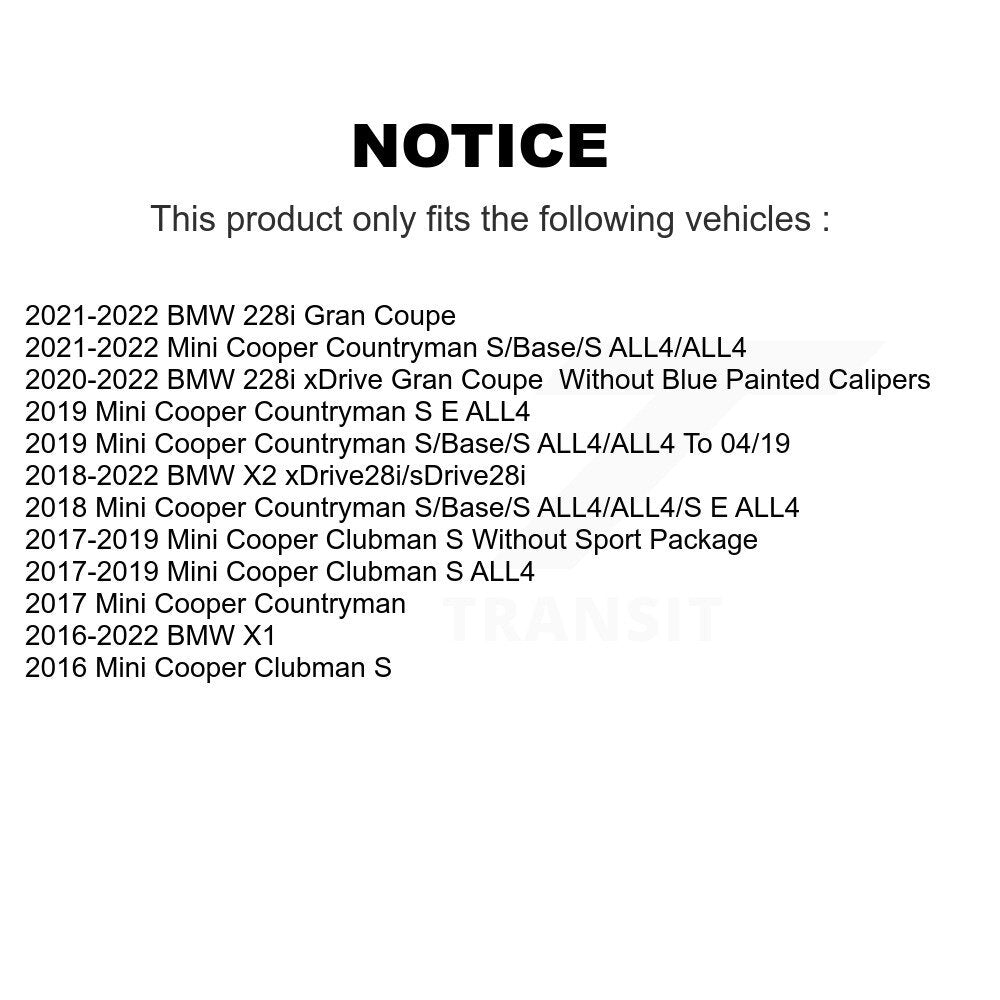 [Avant + Arrière] Kit de plaquette (semi-métallique) de frein pour BMW X1 Mini Cooper Countryman Clubman X2 228i Gran Coupe xDrive KPF-100510