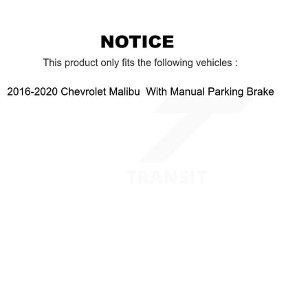 [Avant + Arrière] Kit de plaquette (semi-métallique) de frein pour 2016-2020 Chevrolet Malibu avec Manual Parking KPF-100537