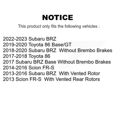 [Avant + Arrière] Kit de plaquette (semi-métallique) de frein pour Scion FR-S Subaru BRZ Toyota 86 KPF-100593