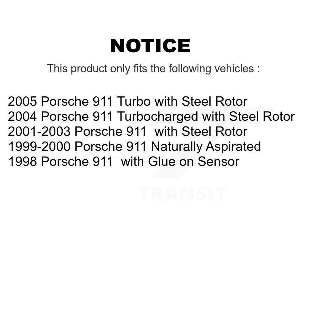 [Avant et Arrière] Capteur usure plaquettes de frein pour Porsche 911 KSE-100115