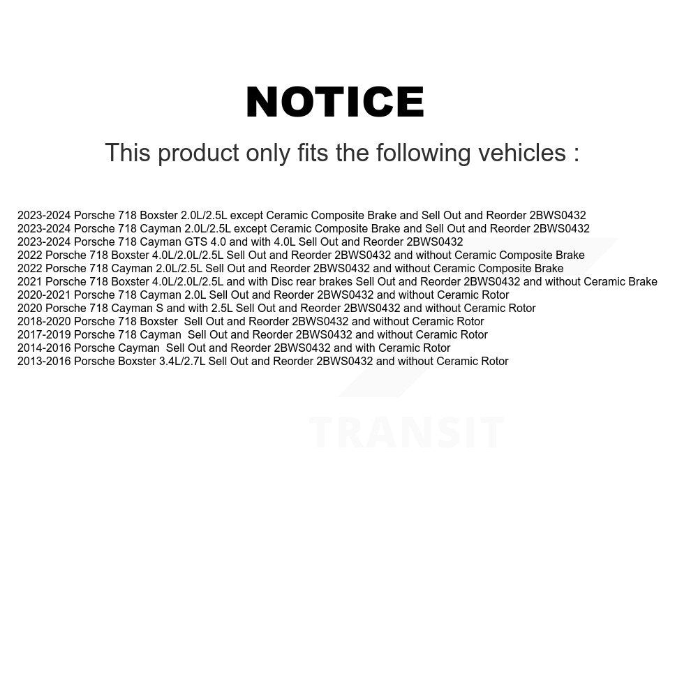 [Avant et Arrière] Capteur usure plaquettes de frein pour Porsche 718 Cayman Boxster KSE-100181