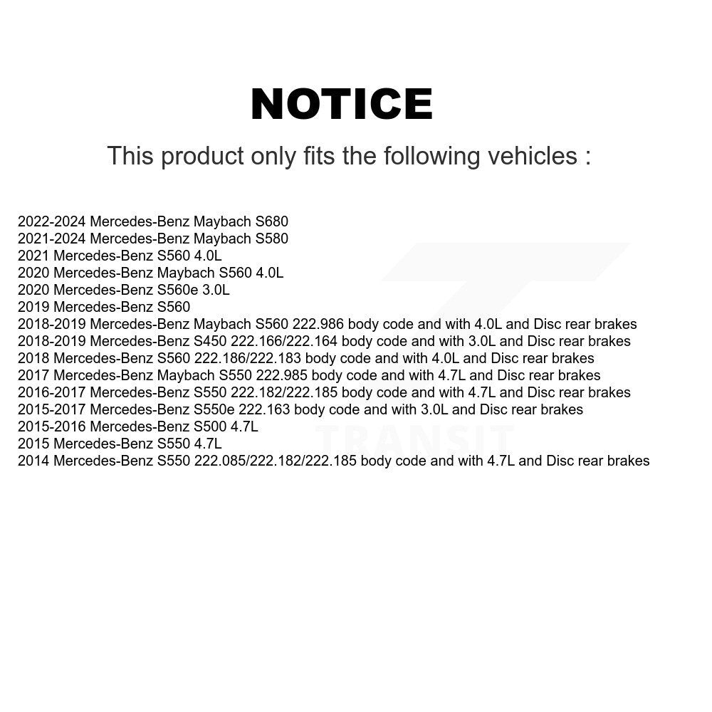 [Avant et Arrière] Capteur usure plaquettes de frein pour Mercedes-Benz S550 S560 Maybach S580 S450 KSE-100202