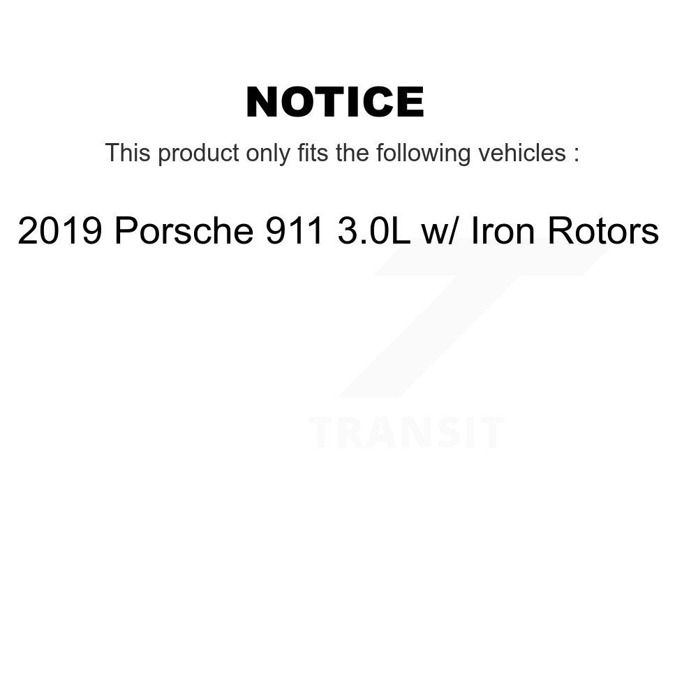 [Avant et Arrière] Capteur usure plaquettes de frein pour 2019 Porsche 911 3.0L w Iron Rotors KSE-100435