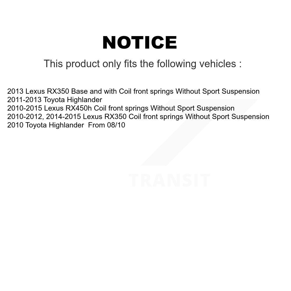 [Avant] Jambe de suspension pour Lexus RX350 Toyota Highlander RX450h KSH-100424